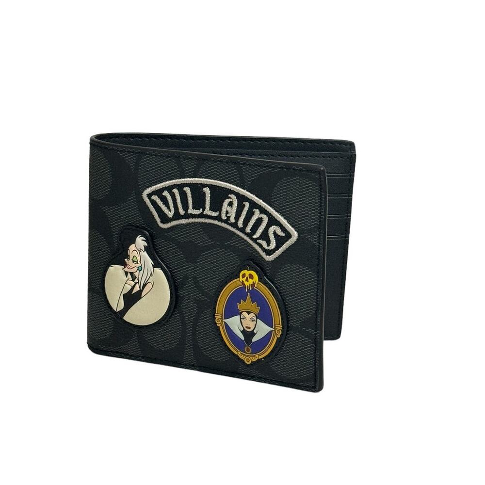 Disney X Coach Villians Wallet In Signature Canvas With Patches new - Picture 2 of 7